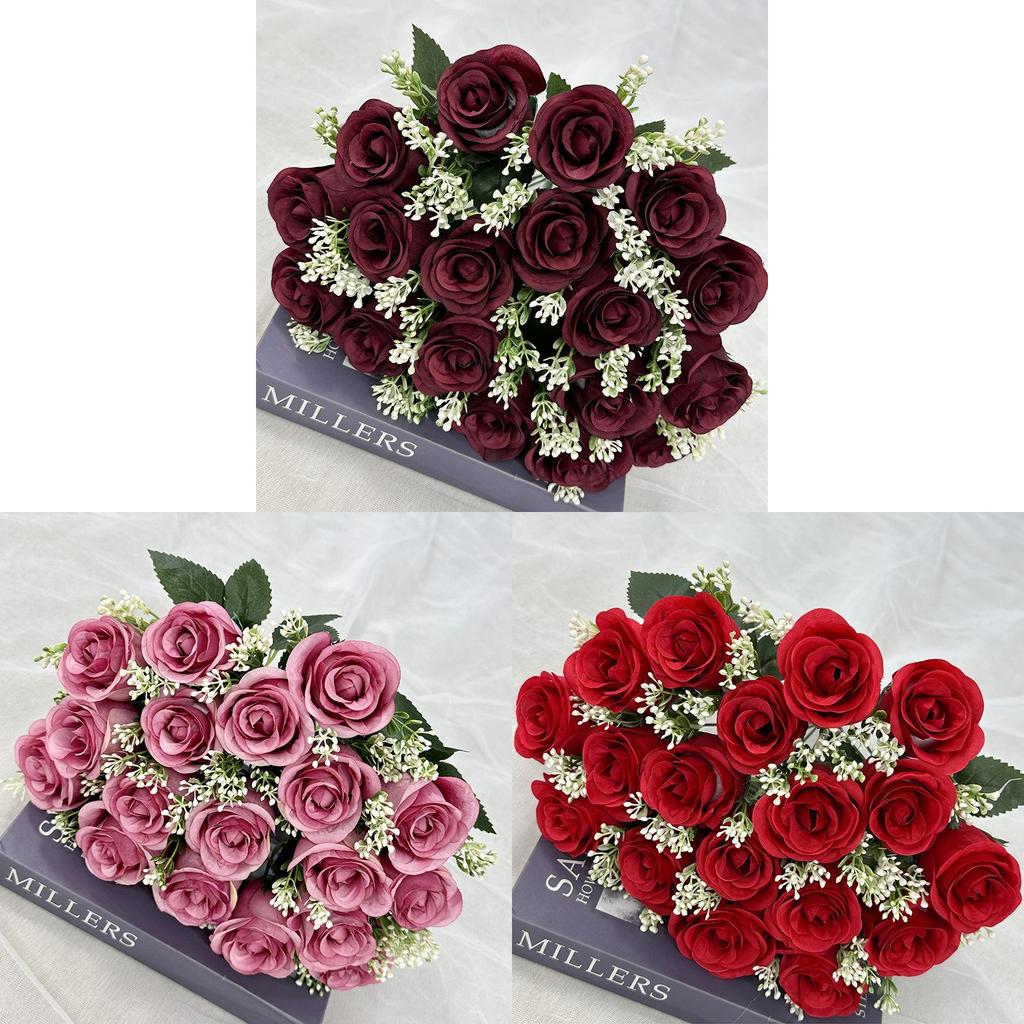 Silk Rose Buds Wedding Decor Artificial Flowers For Home And Photography