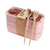 3-layer Lunch Box 900 Ml Portable Wheat Straw Bento Boxes MICRO-ONT BOX Dishwashers Tableware Food Storage School Office Feeding Container | Breakfast