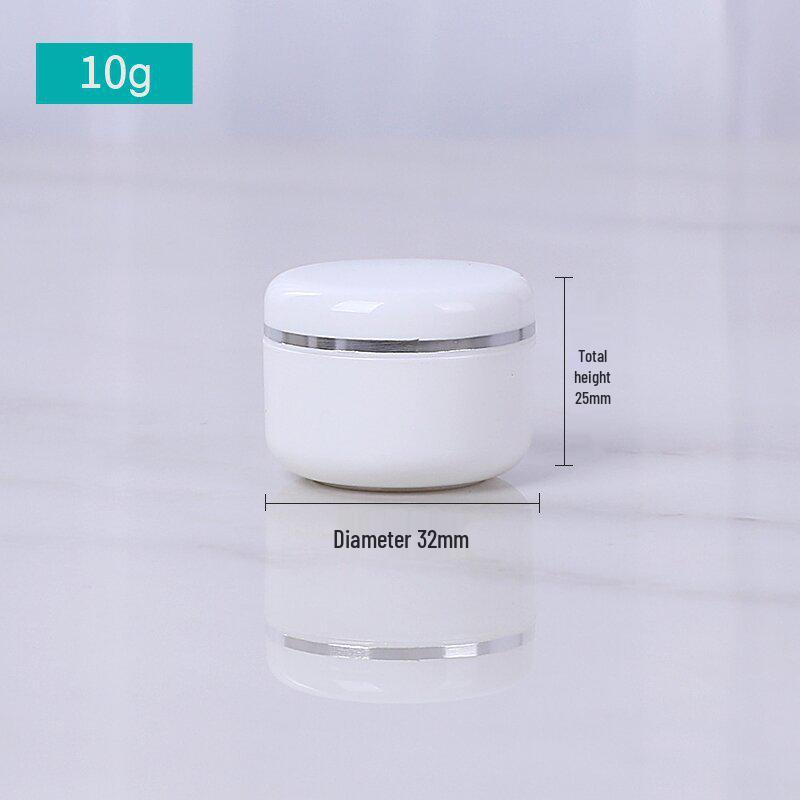 Auf Lager 20g Weiße Cremeschachtel mit Silberrand und Dichtung, 250g Kosmetik-Reiseglas