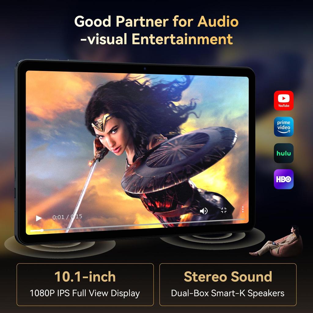 TABWEE T80 Set Android 15 6GB RAM 128GB ROM Tablet 10.1 Palců 1280x 800 FHD Displej Osmijádrový UMS312(T310) PC Tablet