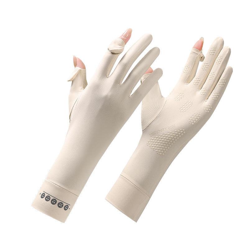 Women’s Long Ice Silk UV Protection Gloves, Touchscreen Stretch Breathable Summer Gloves for Cycling Driving Outdoor