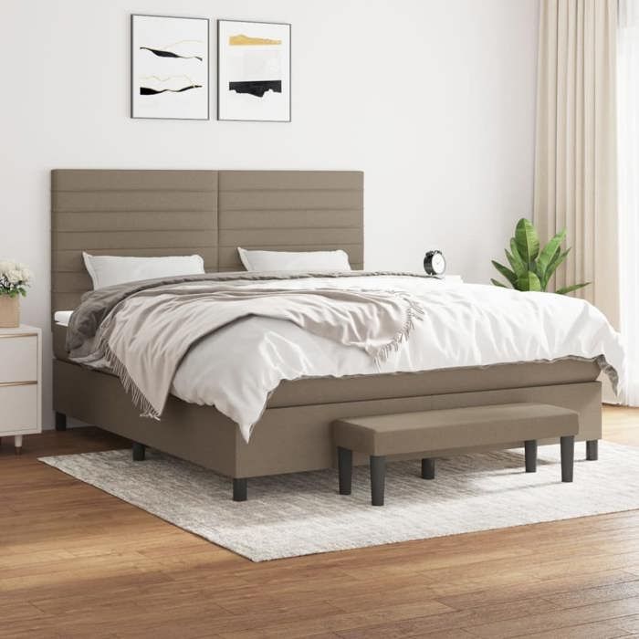 Maison Exclusive - Lattenrost mit Matratze Taupe 180x200 cm Stoff