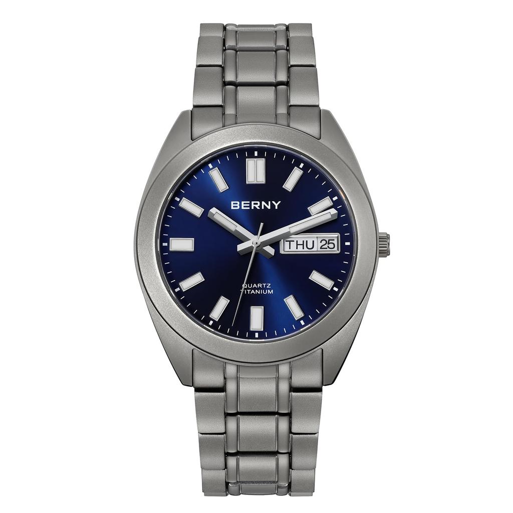 BERNY Titanuhr für Herren Uhr Uhr Uhr Japanisches Quarzwerk Titan Analog Quarz Uhr 10ATM Wasserdicht Superleuchtend Herren Herren