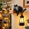 Plastic Cat Wall Hook Light Removable Key Holder New Cat Mini Lantern  Bedroom