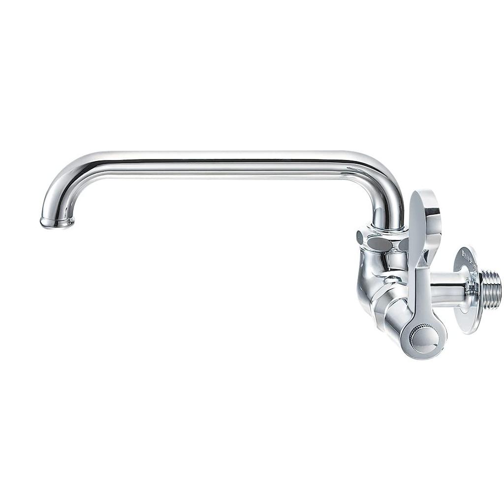 SANEI Kitchen Horizontal Swivel Lever Suitable for Inland and Cold Double (San-ei) Faucet, Handle, 90-degree Open/Close, Climates, Convenient, Thread,