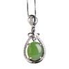 Certified 925 Sterling Silver Jade Necklace with Hollow Jasper Pendant - Elegant Gift for Mom
