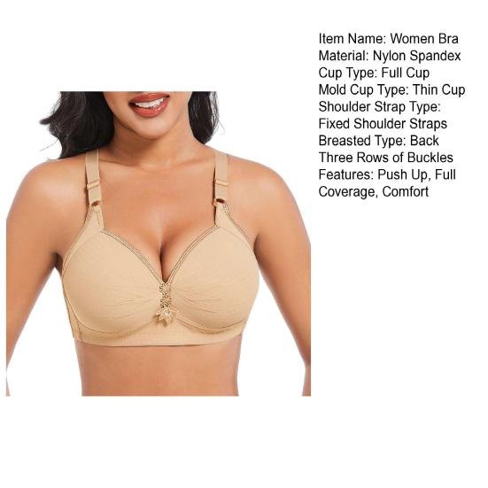 Push Up Bra for Women Underwire Full Coverage Bra Plus Size Lifting
