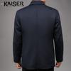 Caesar Men's Winter Cashmere Blend Double-Faced Wool Down-Lined Overcoat