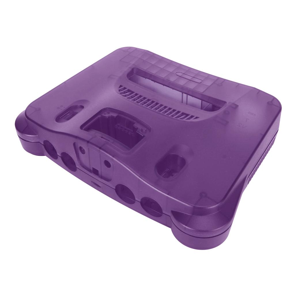 Game Console Replacement Case Retro ABS Sturdy Professional Replacement Shell for N64 Transparent Purple