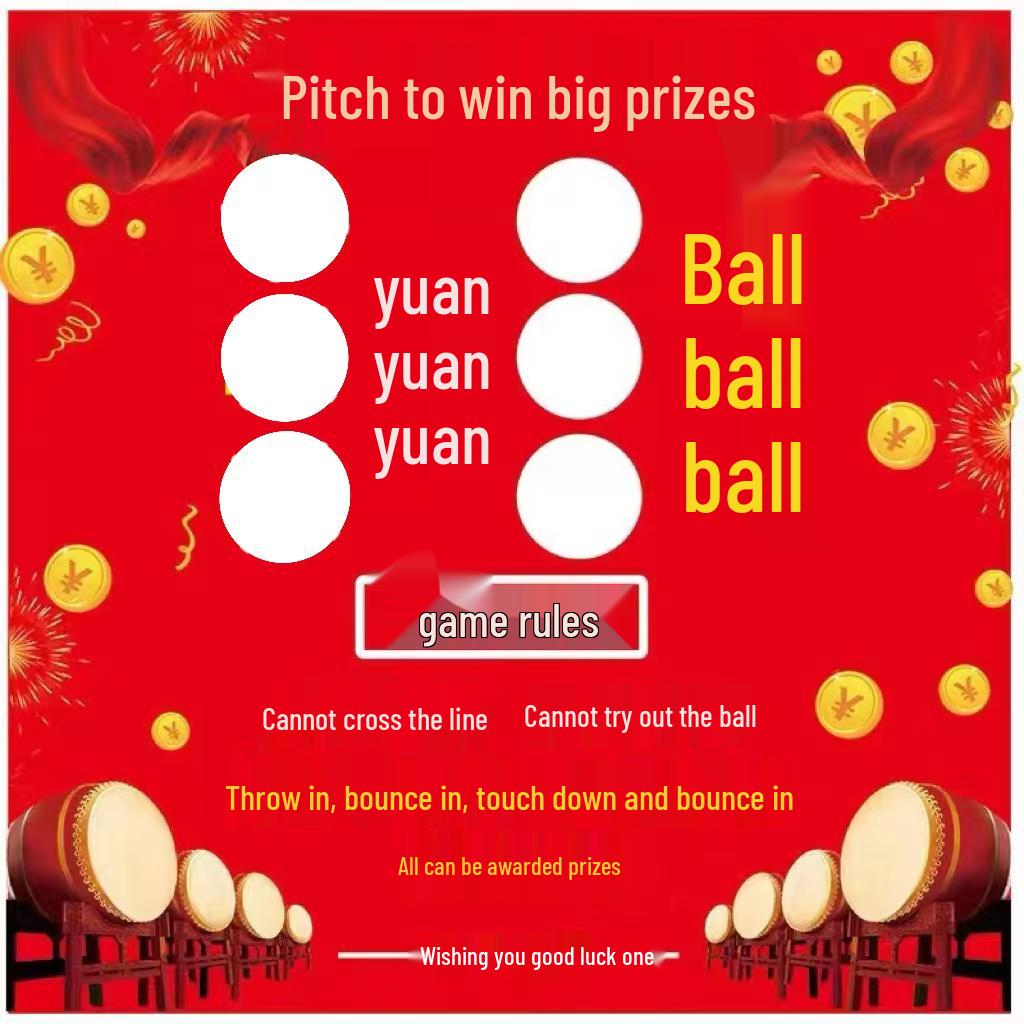 Red Glass Cup Ping Pong Game – Temple Fair Edition