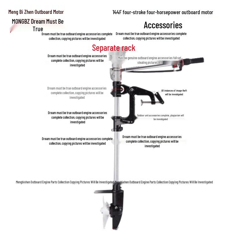 Four-Stroke 4HP Outboard Motor Parts: Propeller, Carburetor, Starter, Throttle Cable, Gearbox, Clutch, Cylinder