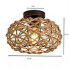 Vintage Woven Vine Ceiling Lamp - Industrial Style for Hallway, Living Room, Dining Room, Bedroom, Study