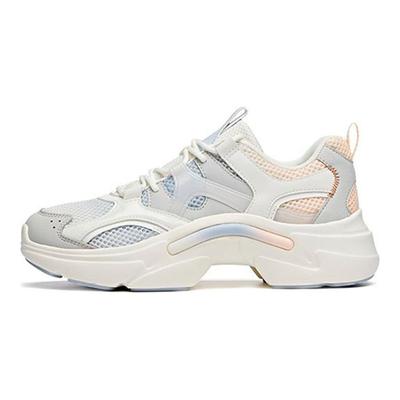 Cushioning Slip Resistant Abrasion Resistant Low Top Running Shoes Women's White Blue Pink 122028882-2