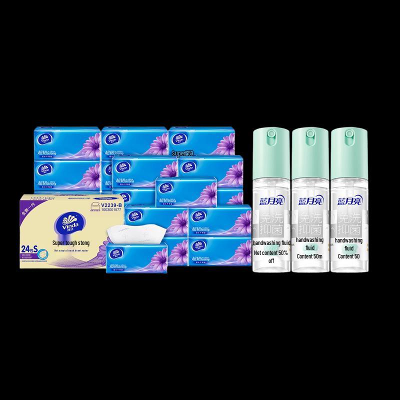 

Blue Moon Rosemary No-Rinse Hand Sanitizer & Ultra-Tough Tissues Bundle