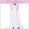 Elegant Adult White Mesh Cape Dress For Halloween Party Cosplay Witch Costume