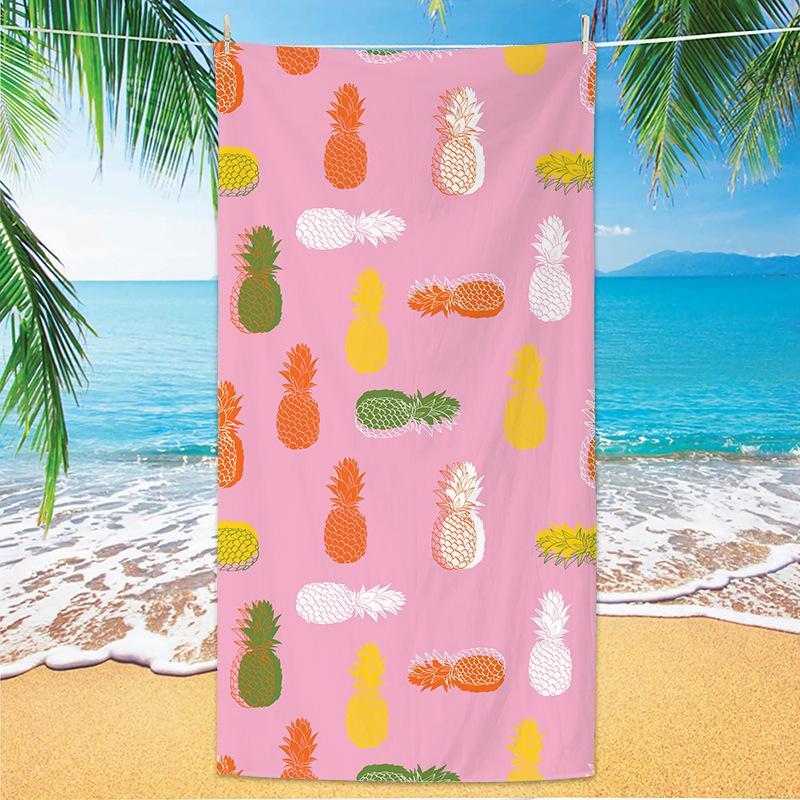 1pc Fruit Printed Beach Towel, Quick Drying and Absorbent Soft Swimming Towel, Multi-functional Sand Proof Beach Towel