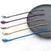 2Pcs/Set Black Reusable Long Straw Spoon Multicolor 304 Stainless Steel Straws Scoop Bar Cocktail Coffee Stirring Drinking Spoon