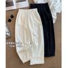 Lace Pants Wide-leg Pants Women's Summer New Elastic Waist Drawstring Loose and Thin Versatile Casual Thin Nine-point Pants