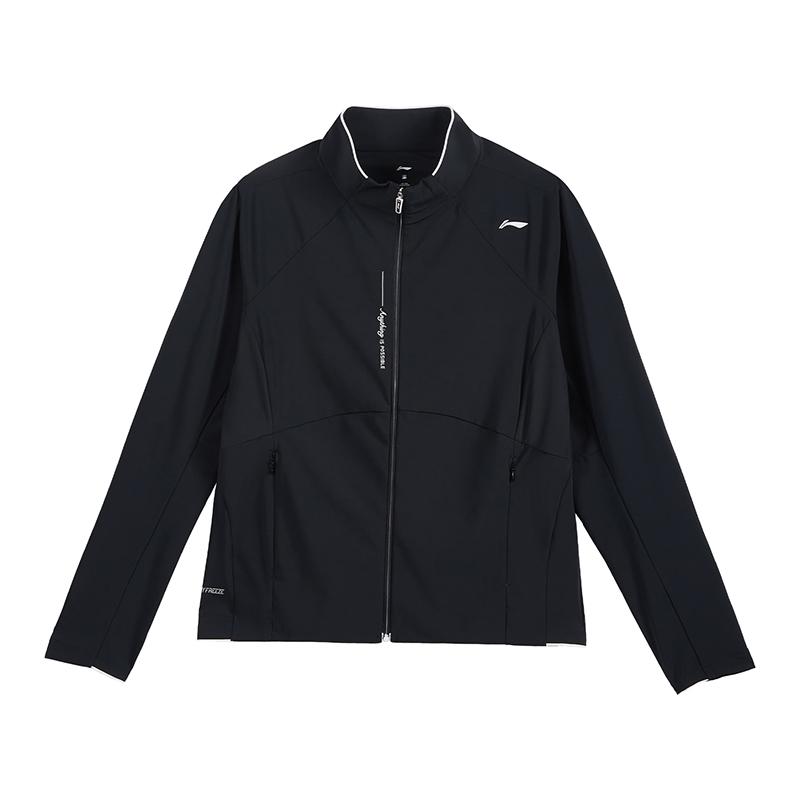 Li-Ning Solid Color Brand Logo Stand Collar Sports Jacket Women Jackets AFDVA56-3