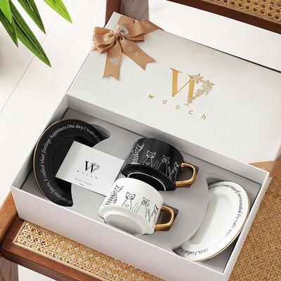 WOOCH Curious Cat Coffee Cup & Saucer Set