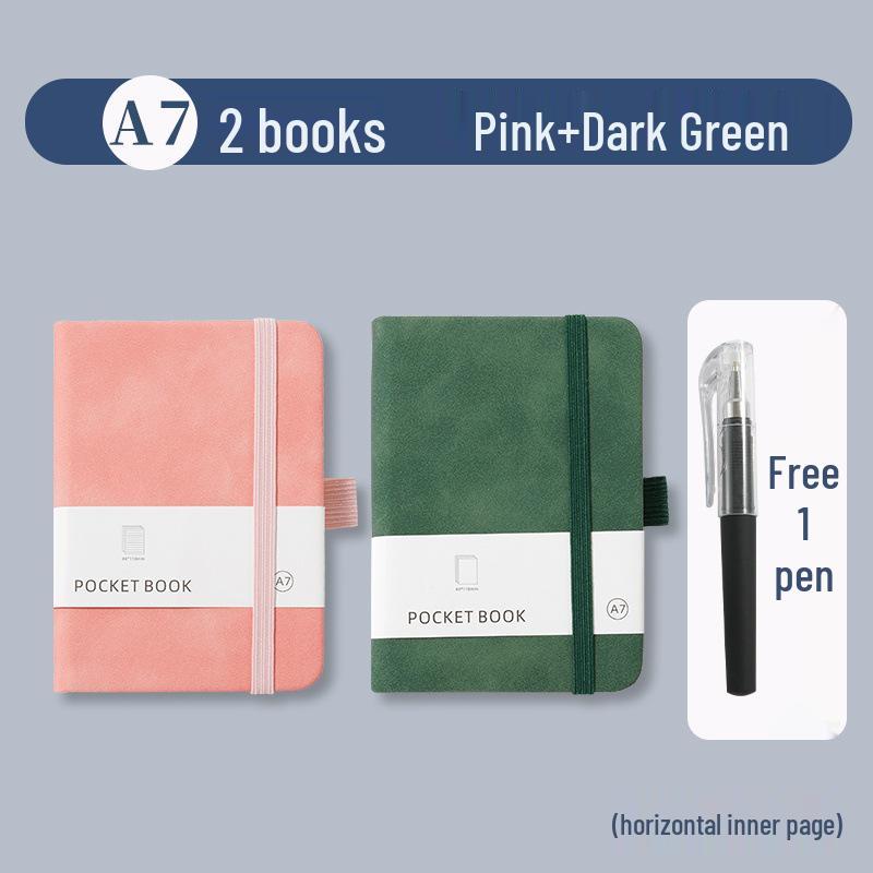 A7 Portable Leather Pocket Notebook with Elastic Band
