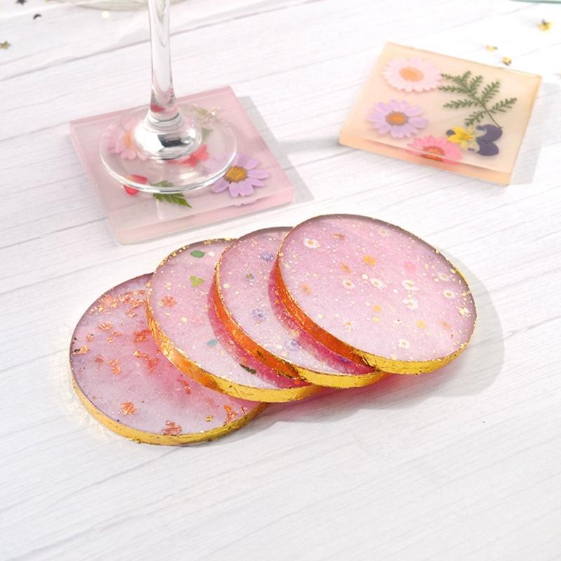 Coaster Silicone Resin Mold Round/Square Tray Resin Mold Resin Epoxy Casting Mold for Wedding Party Home Table Ornaments