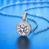 925 Sterling Silver Necklace Pendant 100% Real Moissanite for Women Fashion Clavicle Chain Necklaces Wedding Party Jewelry Gift