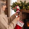 Metal Holiday Ornament Hooks Christmas Stocking Holders for Mantle, Santa Claus/Reindeer/Nutcracker/Red Bird Fireplace Heavy Duty Hangers Hangers,