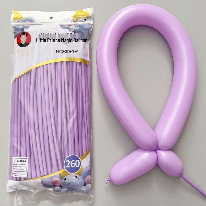 260-Piece Non-Toxic Macaron Long Balloons for Children - Magic Clown Modeling