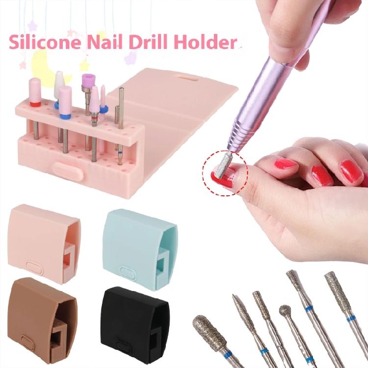 Practical Silicone Nail Drill Bit Storage Solution Compact And Stylish Nail Bit Holder For Efficient Tool Management