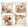 Home Decor Autumn Pumpkins And Falling Leaves Pillow Covers Pattern Cushion Cover Suitable For Sofa Bedroom Car Pillow Cover