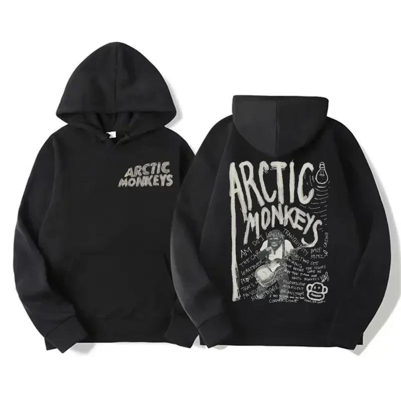 Retro Rock Arctic Monkey Music Band Men Plussize Hooded Sweatshirt Retro Y2k Hip Hop Punk Heavy Metal Street Casual Clothing Top