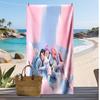 Kpop Demon Hunters Printed Beach Towel, Large Absorbent Quick Dry Towel for Summer Outdoor Swimming