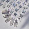 Tomoni Glitter Jade Butterfly Embossed Nail Stickers - Hot Japanese Style Nail Art Stationery
