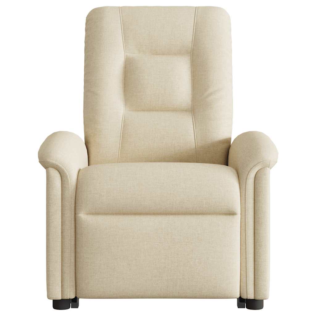 Lift-Up Massage Chair, Reclining, Cream, Fabric Upholstered