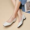 Fashion New Flat Women Loafers Simple Low Heels Office Work Casual Shoes Slip on Flat Footwear Ladies Square Toe Shoes Work Shoes