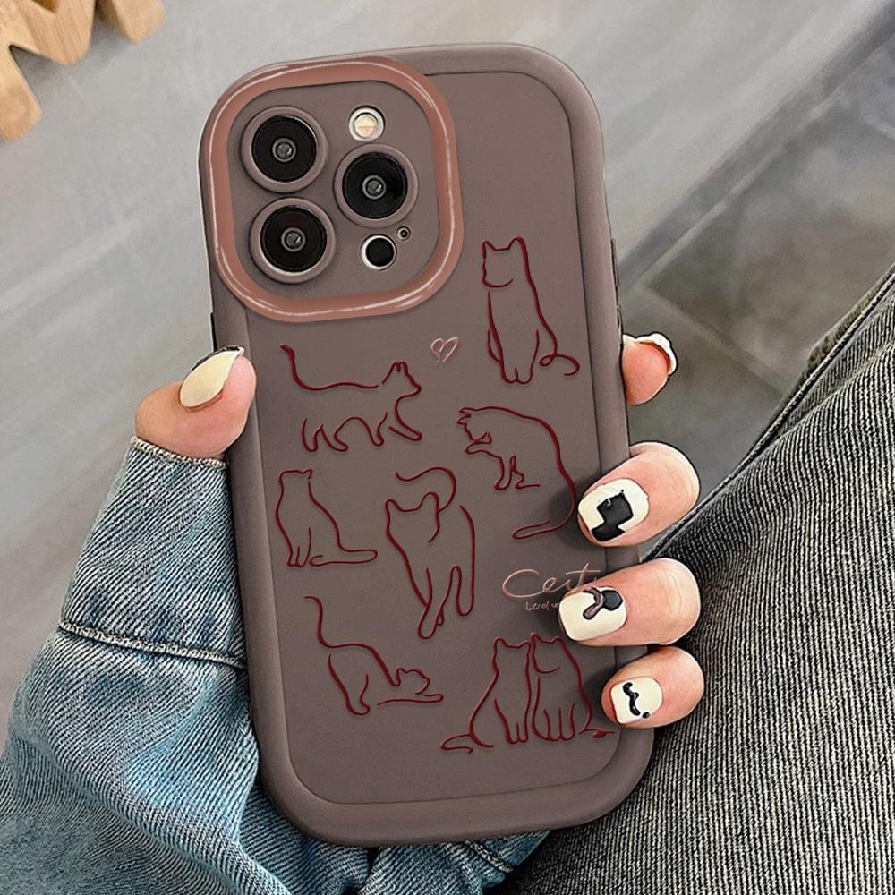 

Чехол для телефона iPhone 11 13 XR 15 Pro Max 12 14 Pro Max чехол iPhone 16 7 Plus 8 Plus 6S XS Max SE Полностью защитный iPhone 15 Pro кофейный