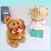 Plush Bunny Rose Arrangement Table Decor With Keychain For Gift And Home Decor