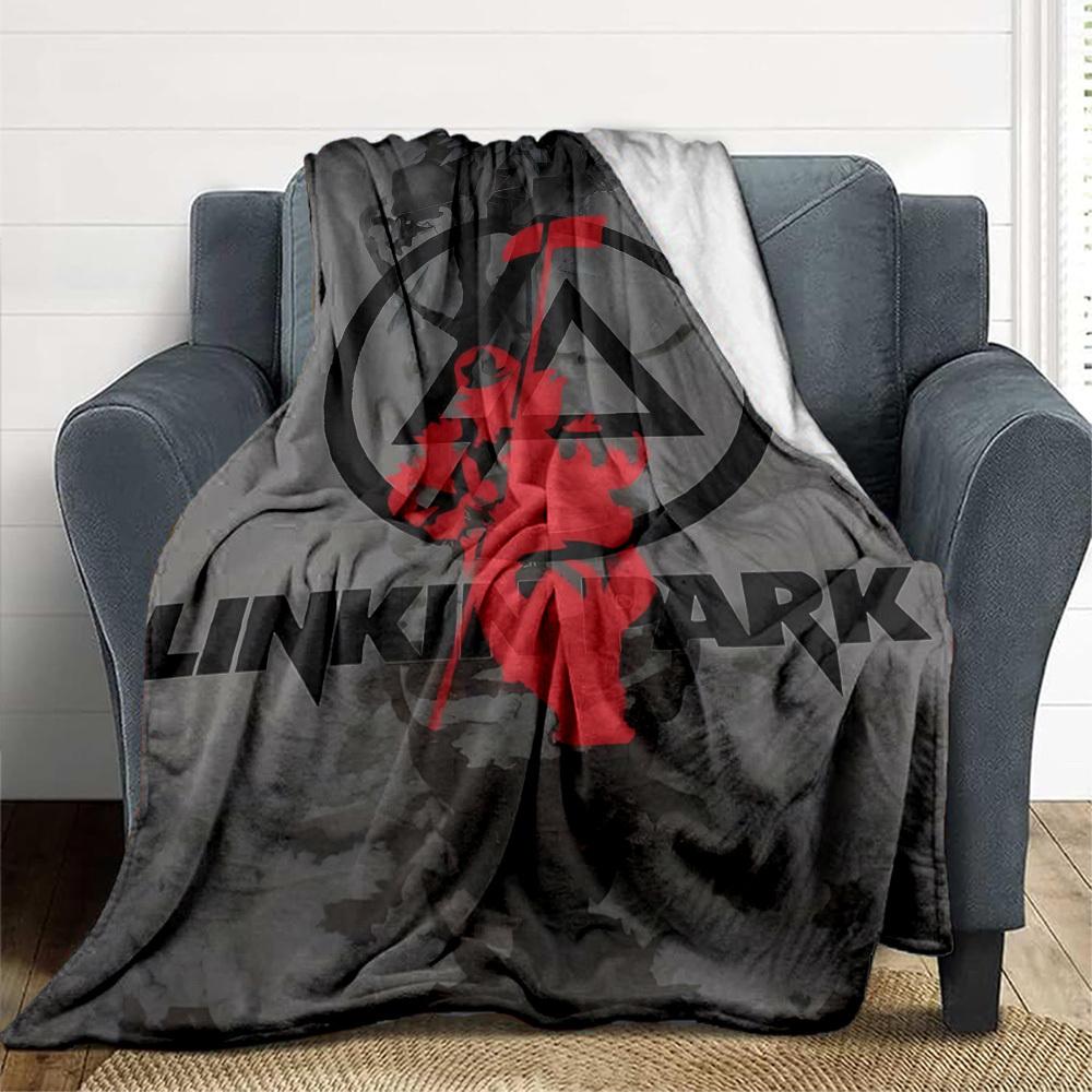 1pc Linkin Park Band Merchandise Blanket Lightweight Flannel Blanket Throw Blanket For Sofa, Bed, Travel, Camping, Livingroom, Office, Couch