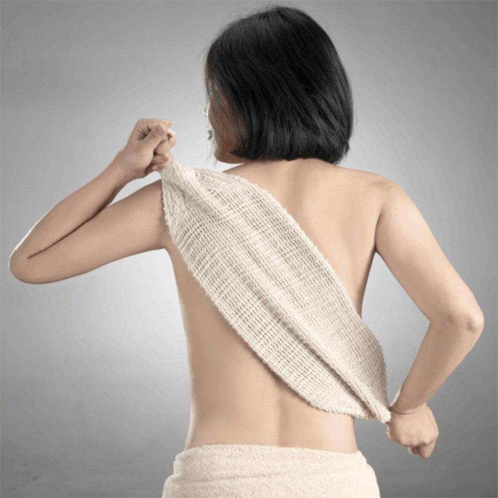 Japanese Style Natural Sisal Bath Towel Double-sided Rapid Foaming Exfoliating Towel Lengthened Back Scrubber Towel Bathroom