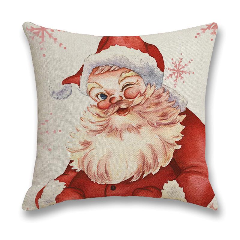 

Christmas Pillowcase Side Sleeping Sofa Bedroom Lumbar Linen Santa Letter Christmas Limited American Home 45 * 45Cm-linen (excluding pillow core)
