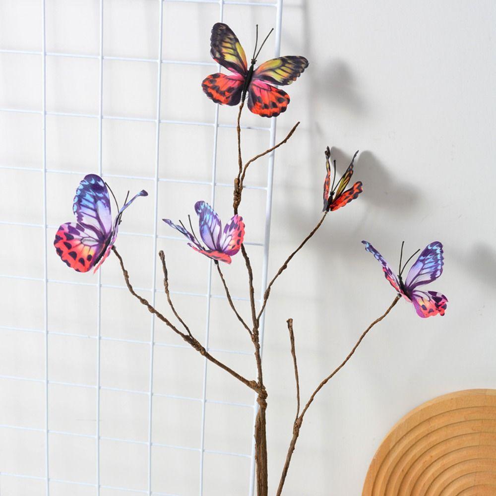 

Пластиковый Шелковый Цветок Бабочка Элегантная Имитация Ветки Бабочка Искусственный Цветок Декор для Гостиной Style 6