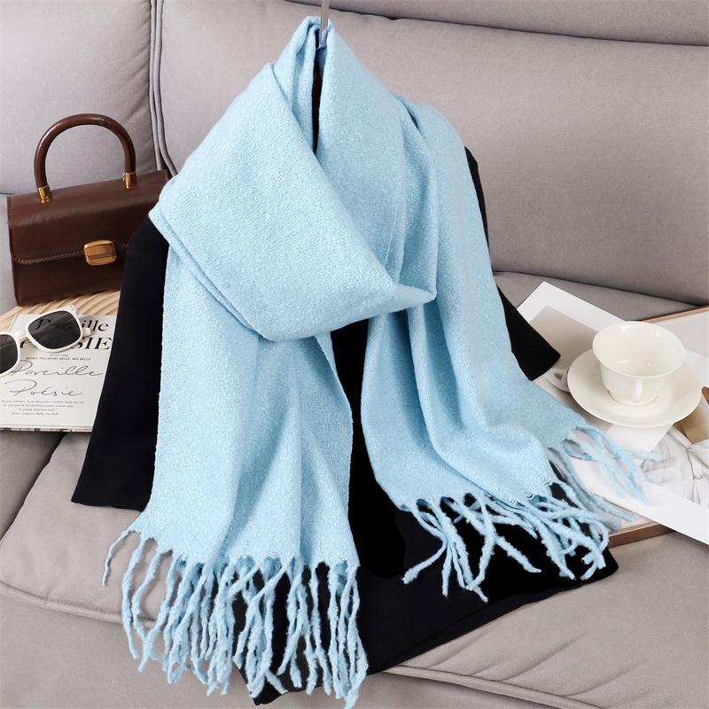 Luxury 2 Colours Cashmere Scarf Women Autumn Winter Shawl Pashmina Handkerchief Lady Pareo Soft Outdoor Windproof Travel Bufanda