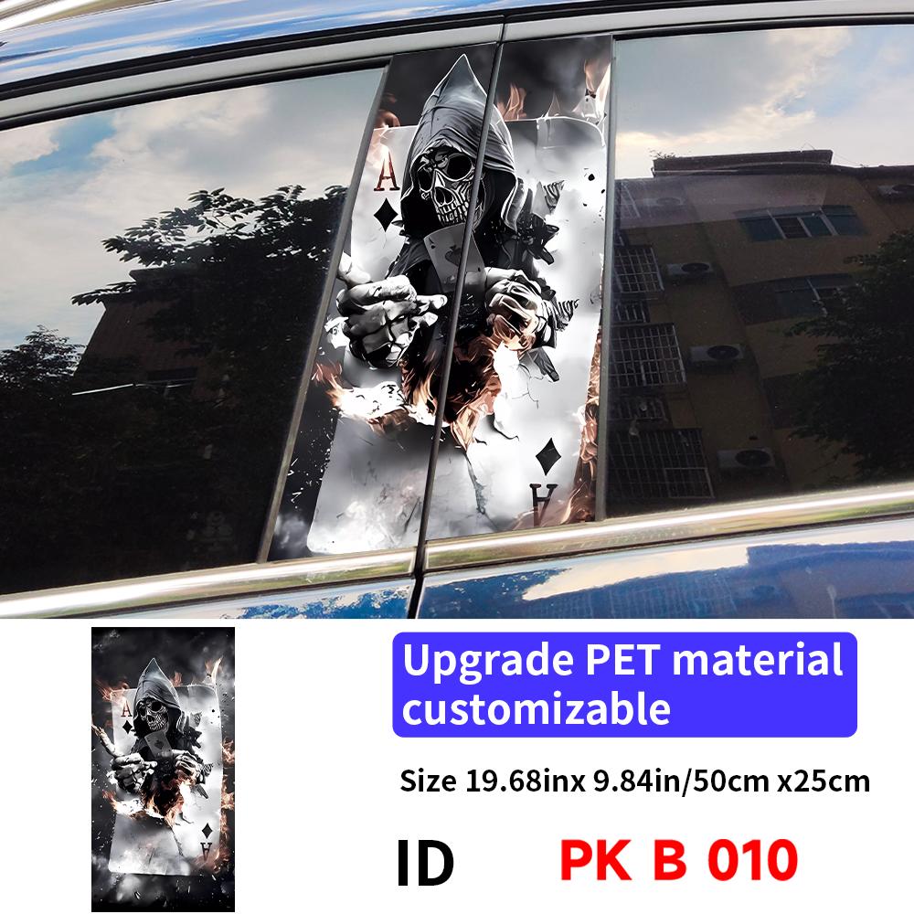Poker Car Stickers Car B-pillar Decal Waterproof Stickers Auto Center Pillar Sticker Cover Scratches Vehicle Decor Accessories