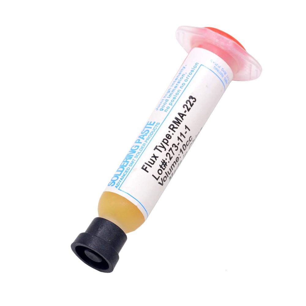 2-Pack Needle Tip Syringes – 10cc RMA-223 Solder Paste & NC-559-ASM Flux With Flexible Tip For PCB BGA SMD Repair