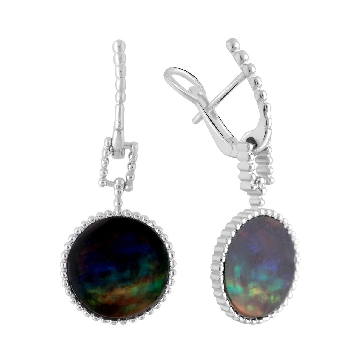 

Срібні сережки з натуральним амолітом (2108672) аметист