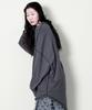 Deumakeu Oversized Asymmetrical Long Sleeve T-Shirt Charcoal