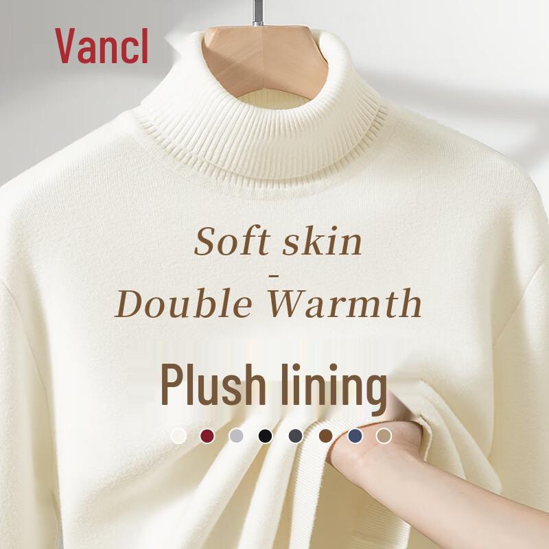 VANCL Men's Warm Fleece-Lined Turtleneck Sweater