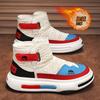 High Top Chunky Sneaker Men Winter Plush Warm Snow Boots Fashion Casual Leather/Down Upper Height Increased Flat Platform Shoes