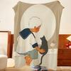 Artist Y-Yoshitomo Throw Flannel Throw Blanket, Lightweight Cozy, Durable Washable Cute Cool